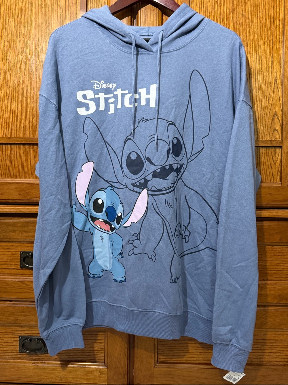 NWT Disney Lilo & Stitch Periwinkle Graphic Pullover Hoodie Sweatshirt Cozy Soft
